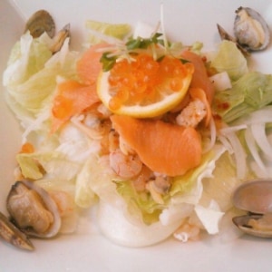 白身魚のカルパッチョ☆バジルソース